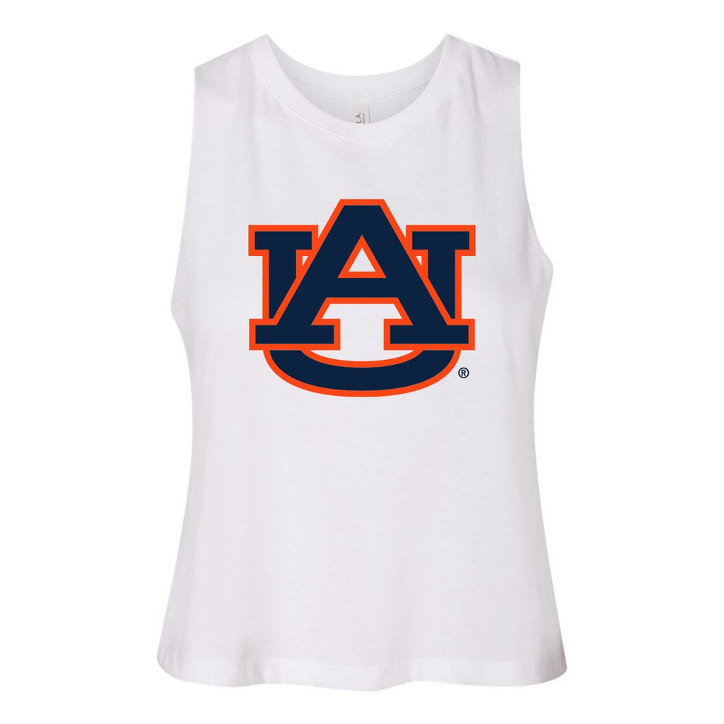 Auburn University Endzone Women's Racerback Crop Tank in White