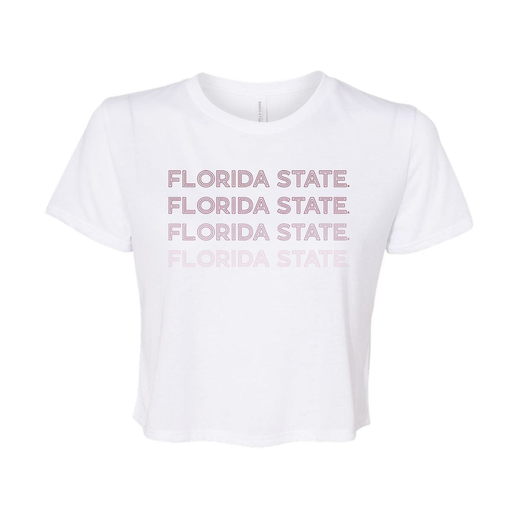 Florida State University Neon Nights Crop Short Sleeve T-shirt in White