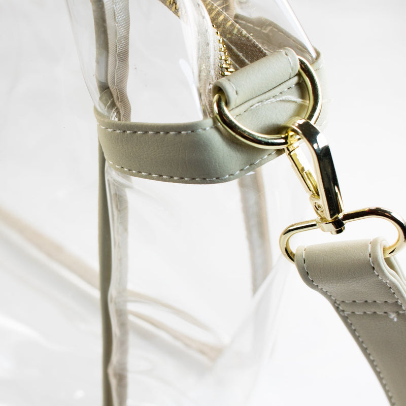 Carryall Tote - Tan and Clear