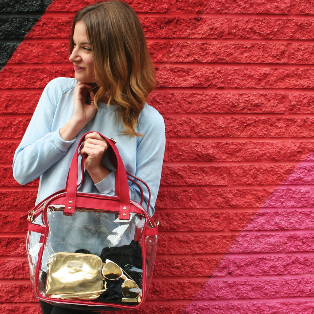 Carryall Tote - Crimson and Clear