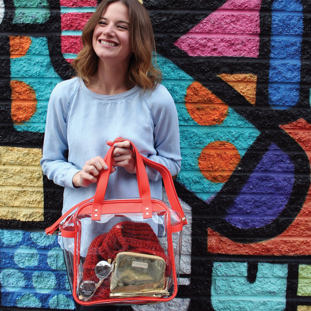 Carryall Tote - Orange and Clear