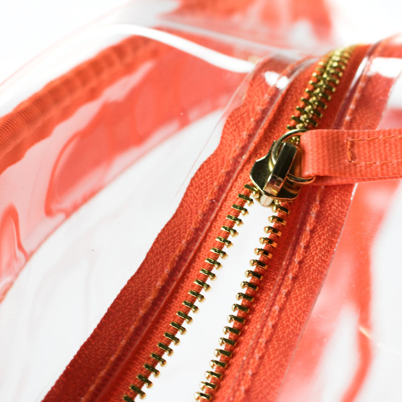 Carryall Tote - Orange and Clear