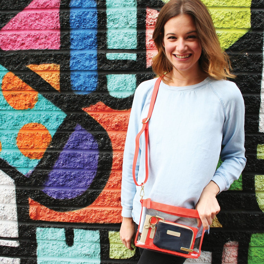 Small Crossbody - Orange and Clear