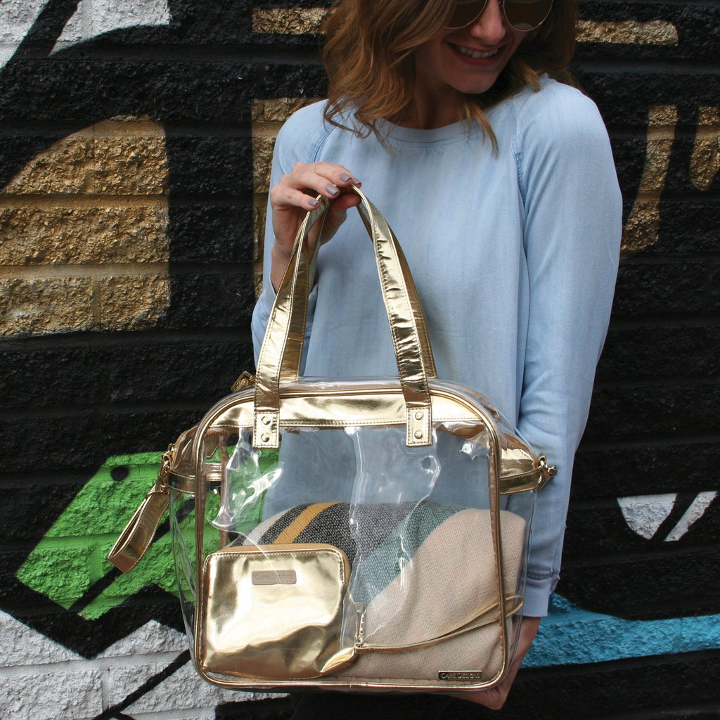 Carryall Tote - Gold and Clear