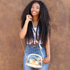 Half Moon Crossbody - Gold and Clear