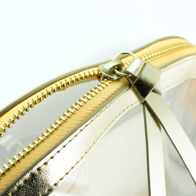 Half Moon Crossbody - Gold and Clear