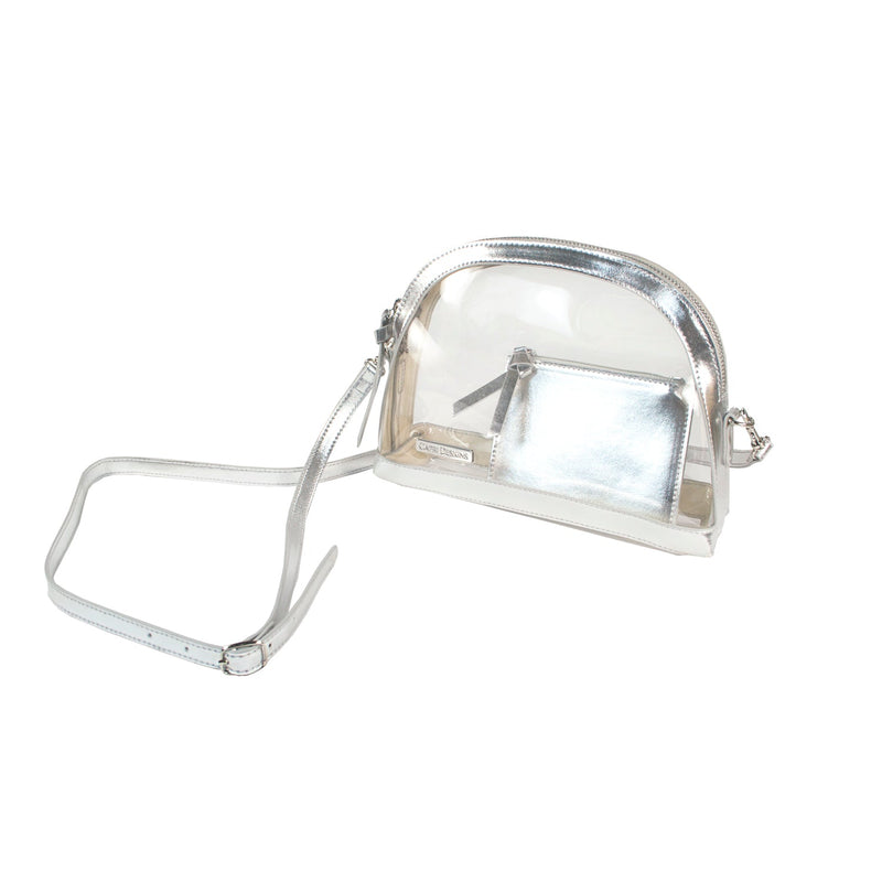Half Moon Crossbody - Silver and Clear