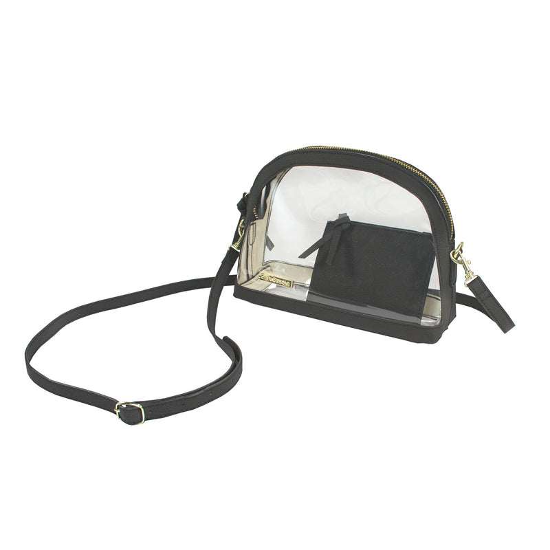 Half Moon Crossbody - Black and Clear