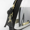 Half Moon Crossbody - Gray Suede and Clear