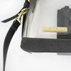 Half Moon Crossbody - Gray Suede and Clear