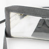 Half Moon Crossbody - Gray Suede and Clear