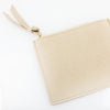 Half Moon Crossbody - Tan Suede and Clear