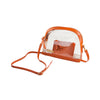 Half Moon Crossbody - Burnt Orange and Clear