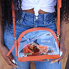 Half Moon Crossbody - Burnt Orange and Clear