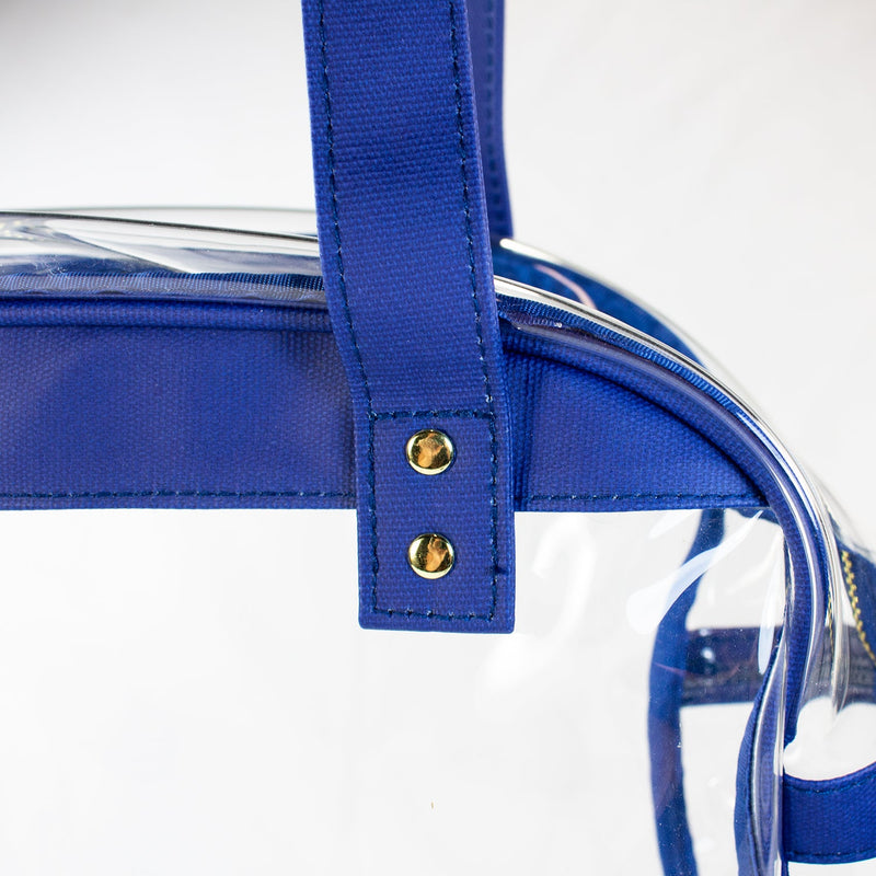 Carryall Tote - Royal Blue and Clear
