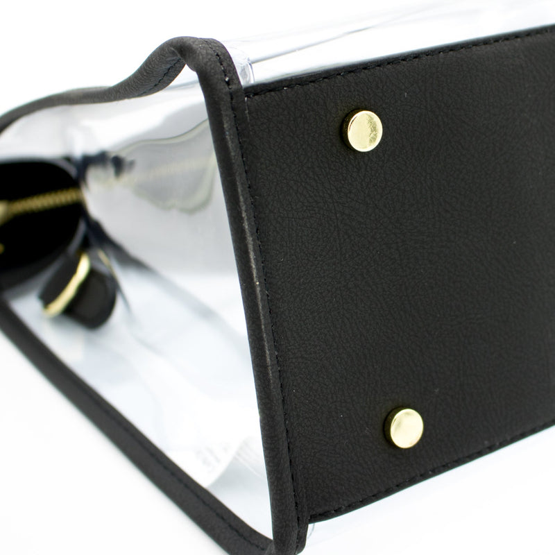 Classic Ring Tote - Clear Bag with Black and Gold Accents