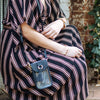 Cell Phone Crossbody - Clear Bag with Black and Gold Accents