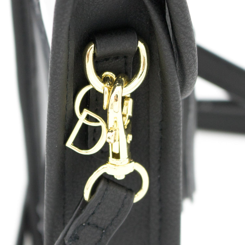 Cell Phone Crossbody - Clear Bag with Black and Gold Accents