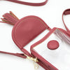 Cell Phone Crossbody - Clear Bag with Crimson and Gold Accents
