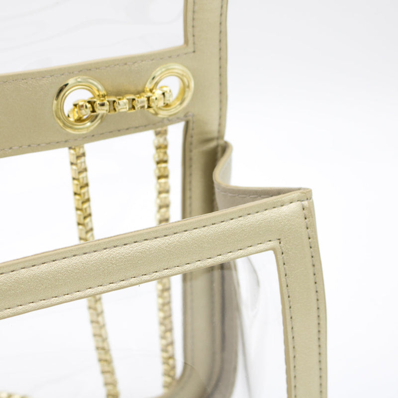 Convertible Crossbody - Clear Bag with Gold Accents