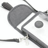 Cell Phone Crossbody - Clear Bag with Cool Gray and Silver Accents
