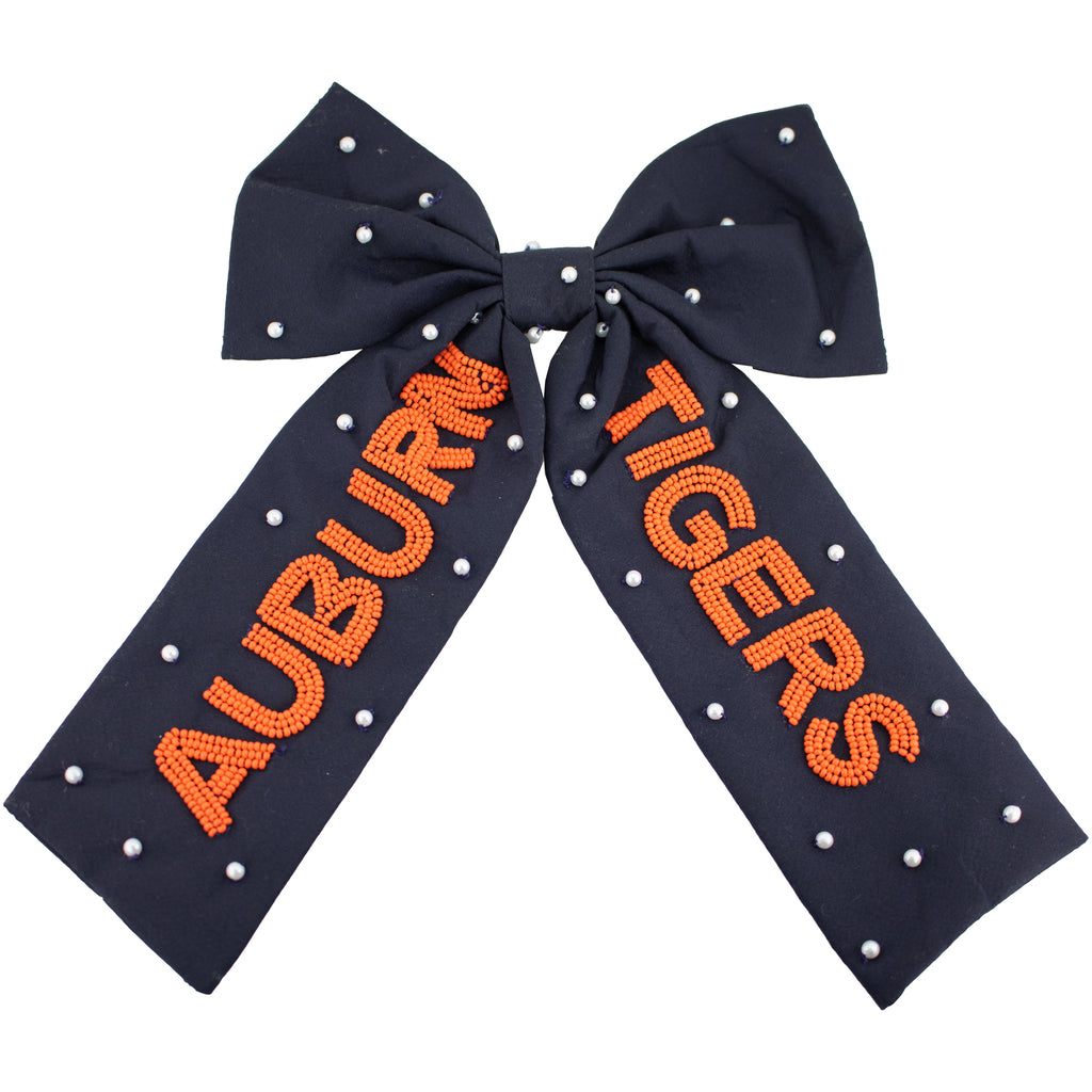 Beaded Hair Bow - Auburn University
