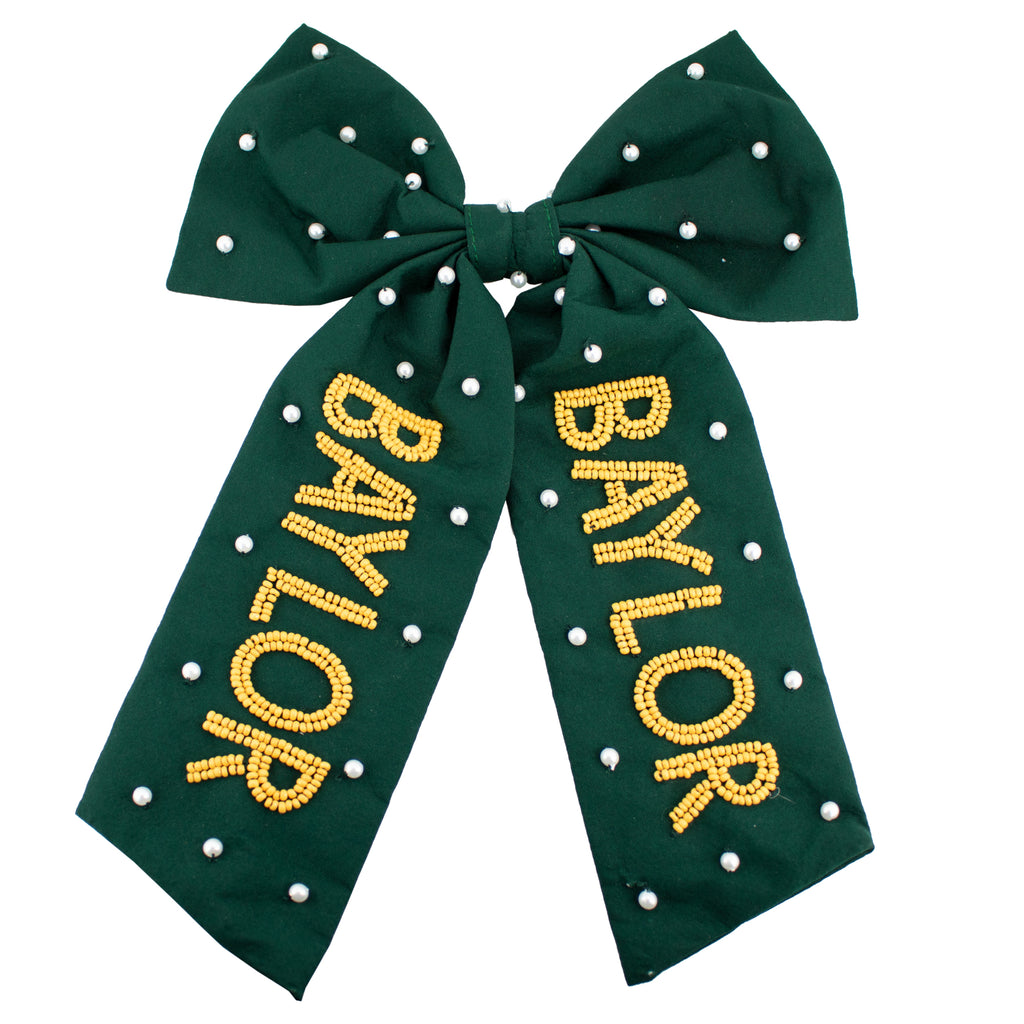 Beaded Hair Bow - Baylor University