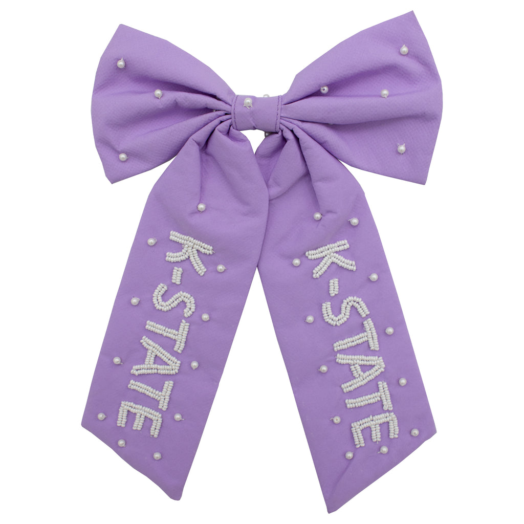 Beaded Hair Bow - Kansas State University