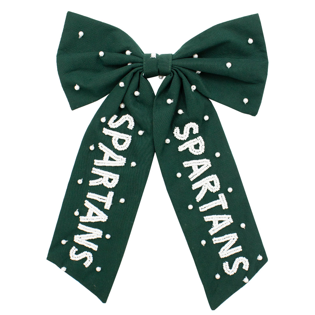 Beaded Hair Bow - Michigan State University