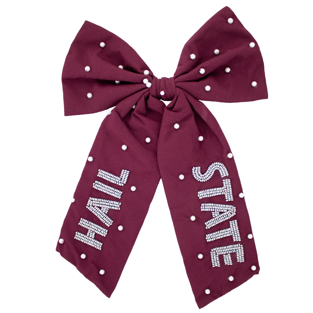 Beaded Hair Bow - Mississippi State University