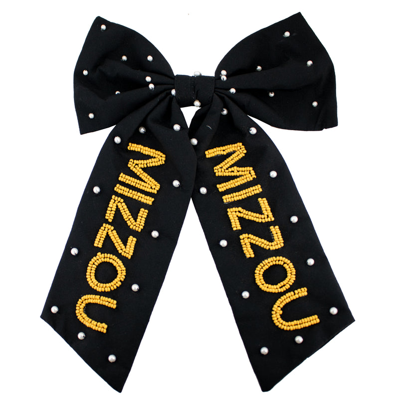Beaded Hair Bow - University of Missouri