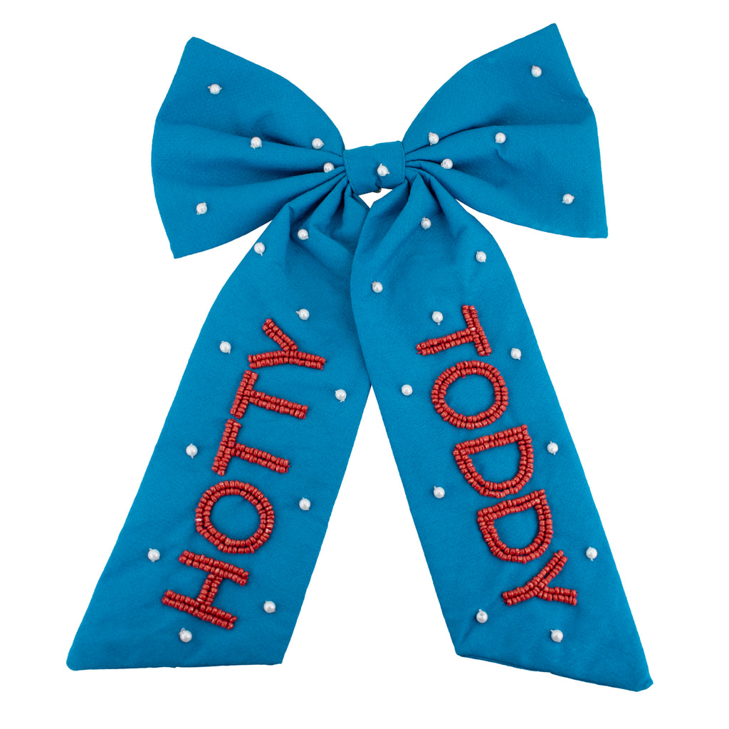 Beaded Hair Bow - University of Mississippi