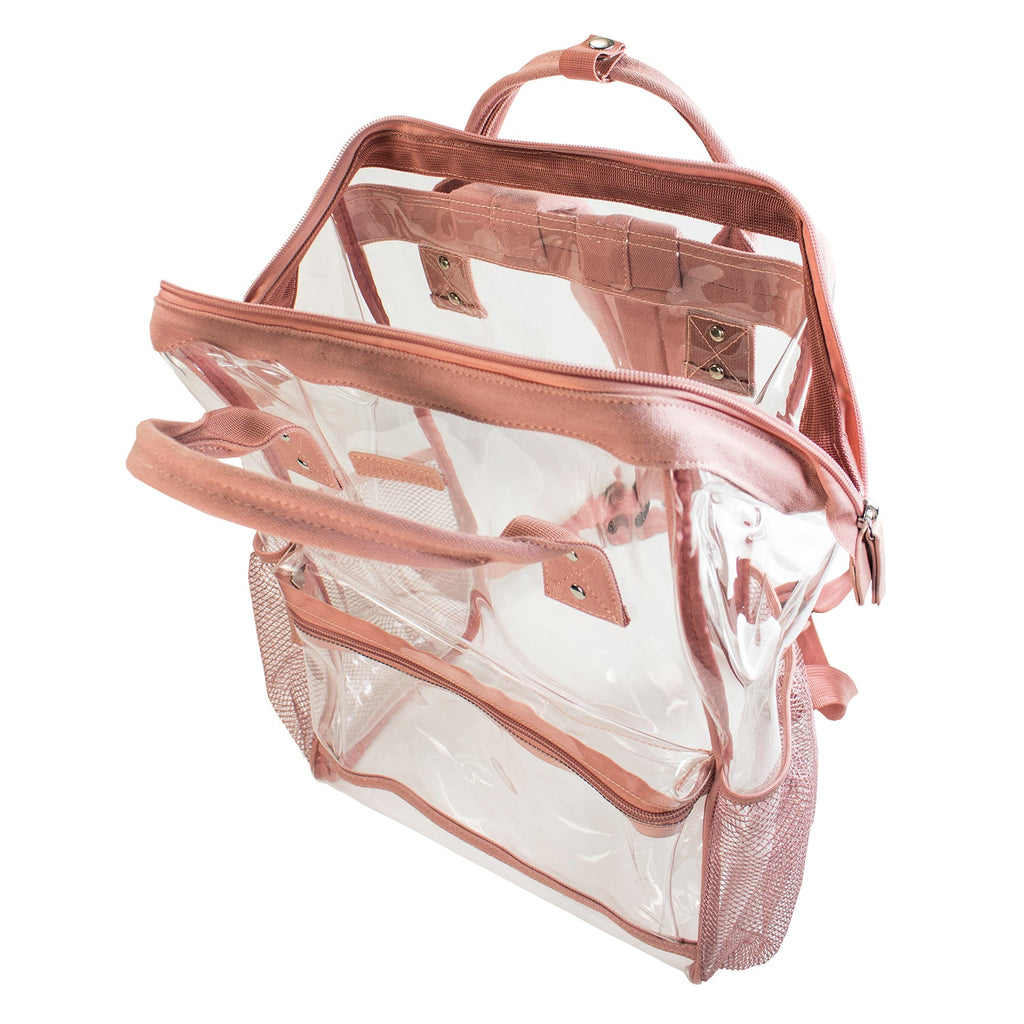 Hinge Top Clear Backpack - Ash Rose