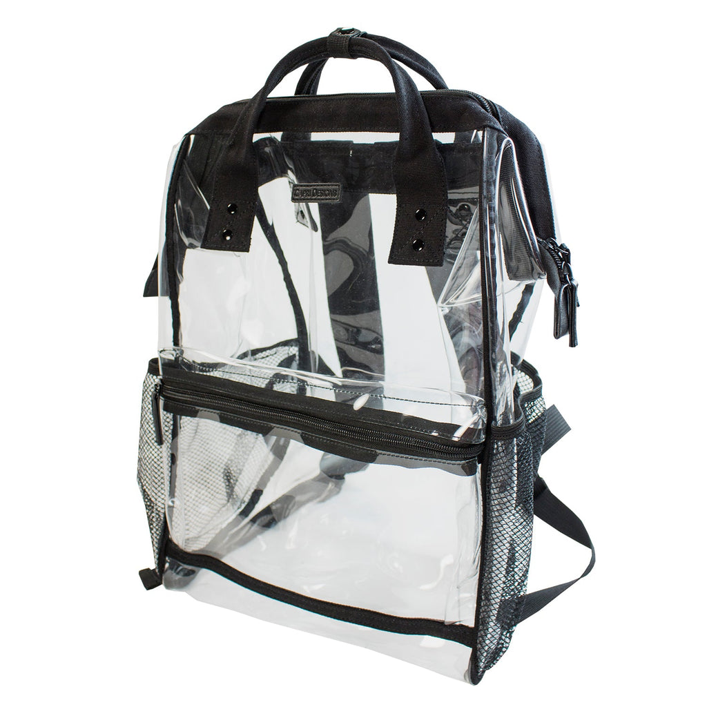 Hinge Top Clear Backpack - Black