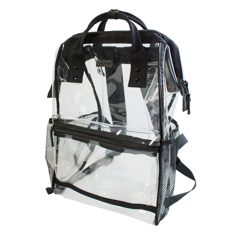 Hinge Top Clear Backpack - Black