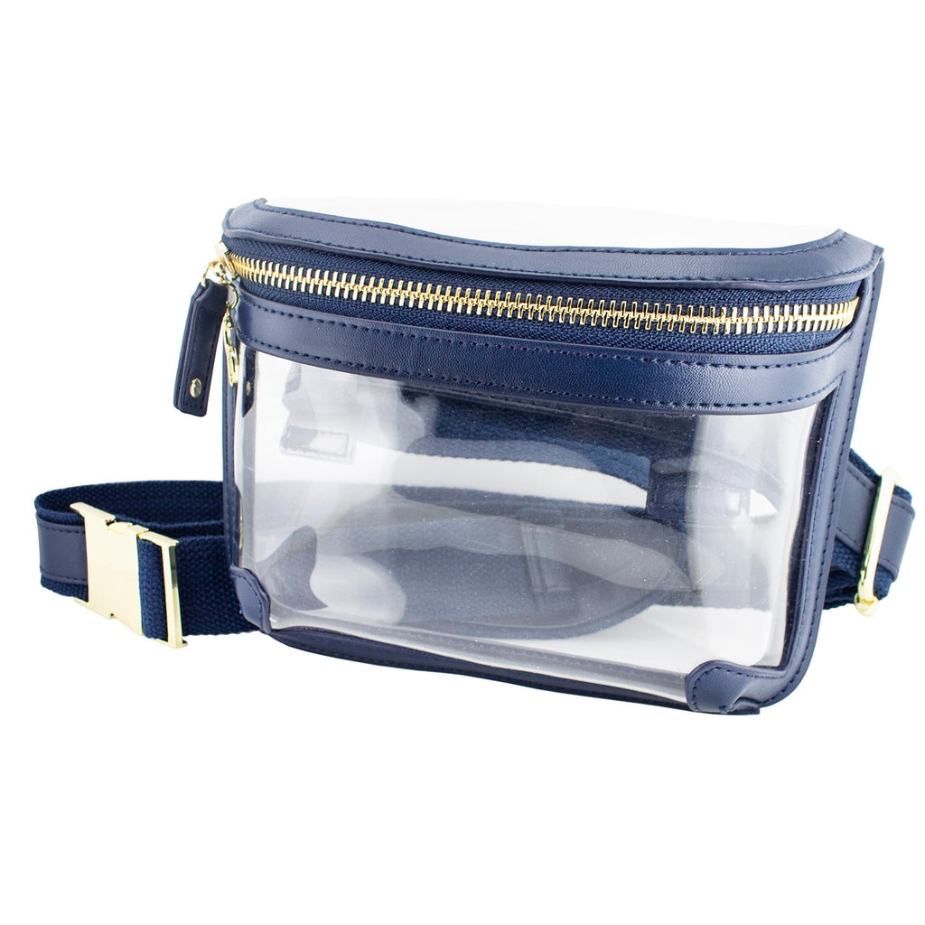 Belt Bag - Clear Bag with Navy and Gold Accents