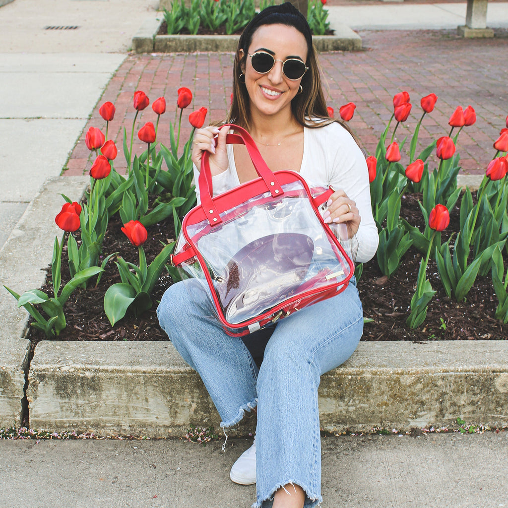 Carryall Tote - Red and Clear
