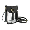 Cell Phone Crossbody - Clear Bag with Black and Gold Accents