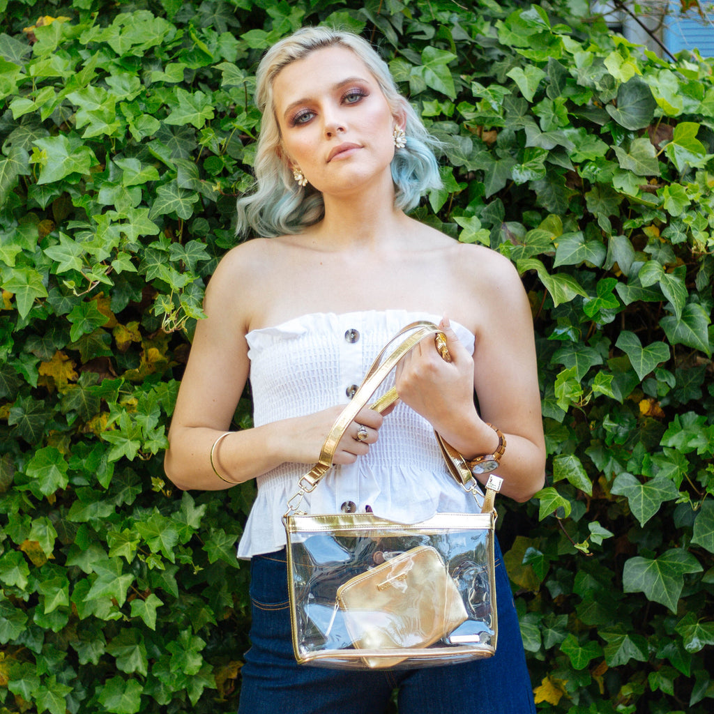 Large Crossbody - Gold and Clear