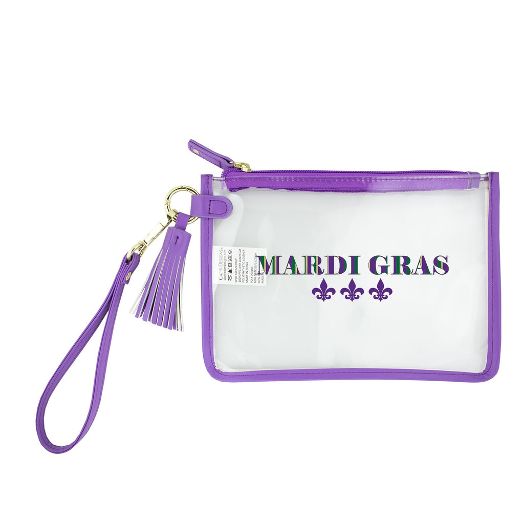 Wristlet - Mardi Gras Custom Print (Purple)