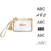 Wristlet - Clear PVC with Tan and Gold Accents