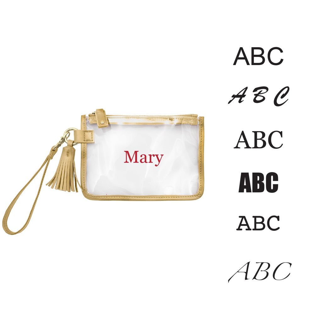 Wristlet - Clear Bag with Gold Accents