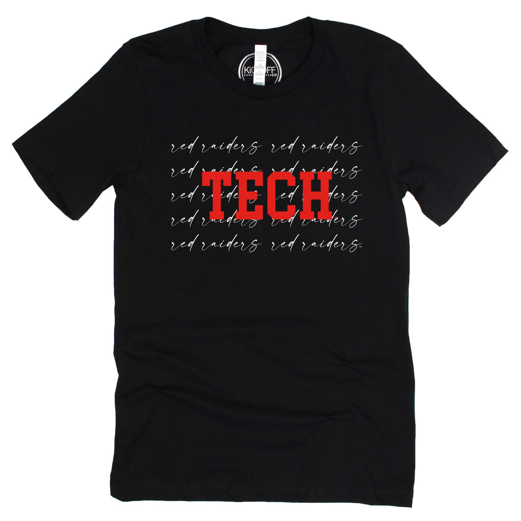 Texas Tech University College Script Short Sleeve T-shirt in Black