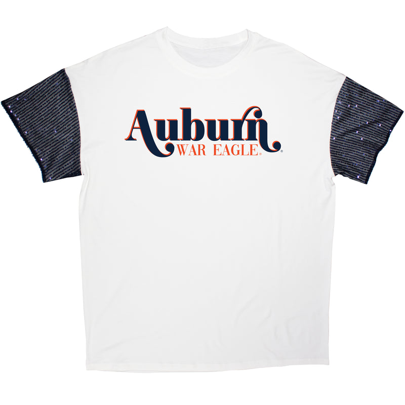 First Down Sequin Tee- Auburn University