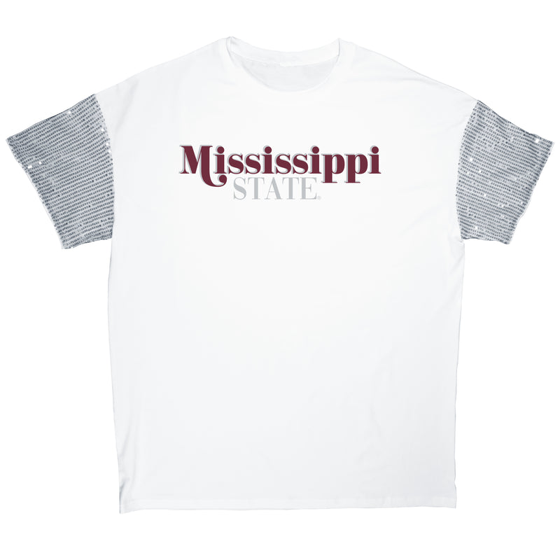 First Down Sequin Tee- Mississippi State University