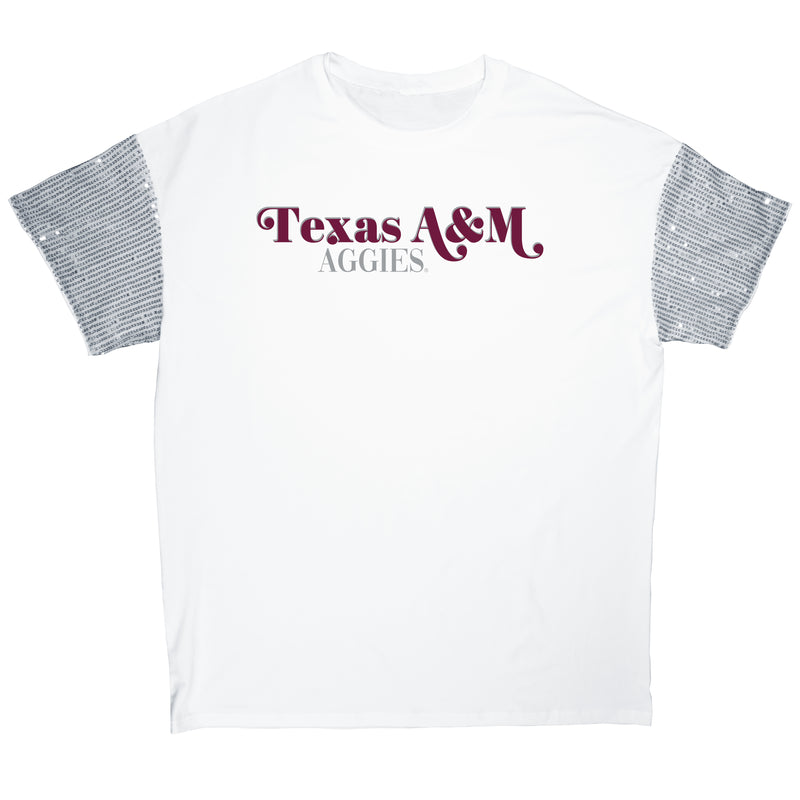 First Down Sequin Tee- Texas A&M
