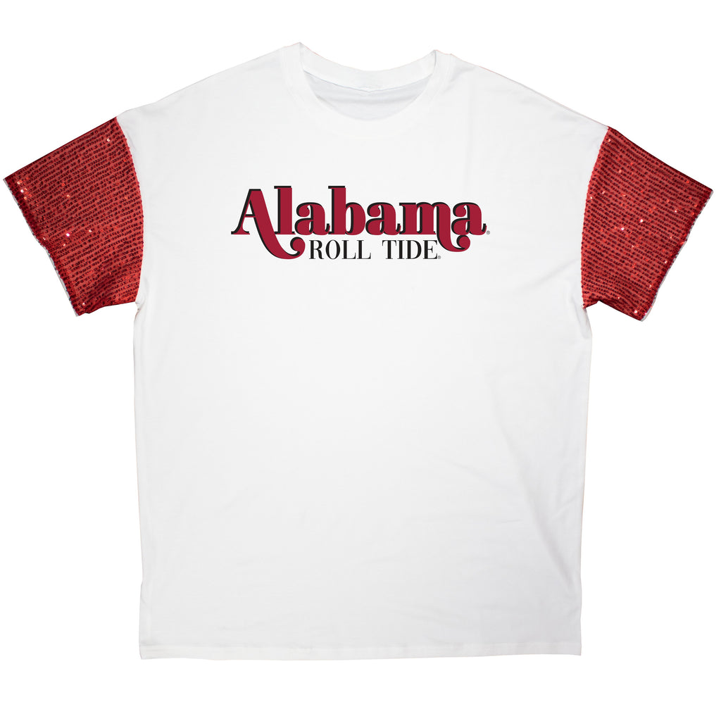 First Down Sequin Tee- University of Alabama