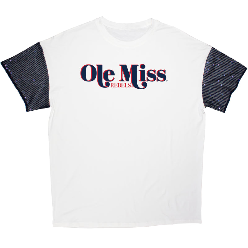 First Down Sequin Tee- University of Mississippi