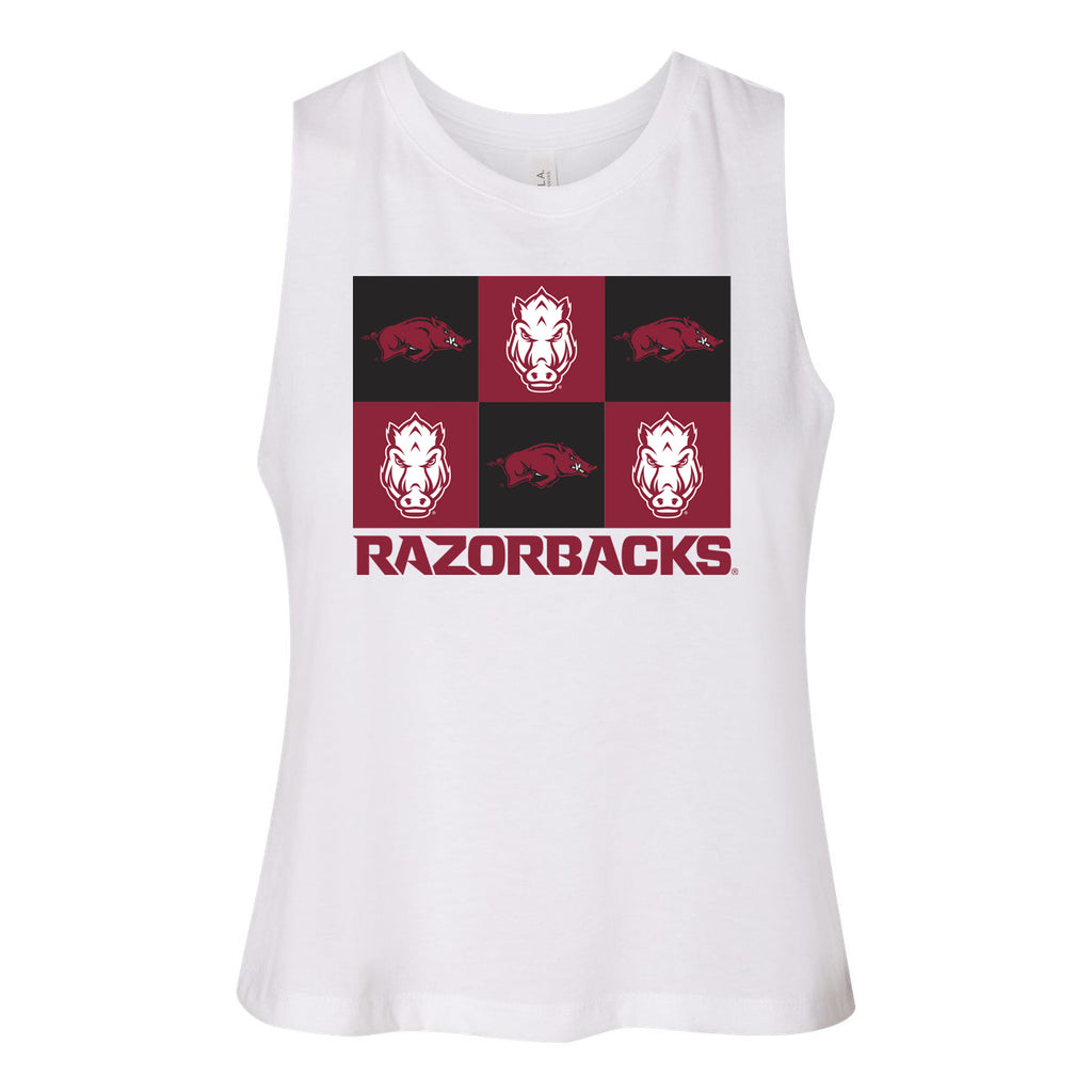 Gridiron Cut-Off Tee- University of Arkansas