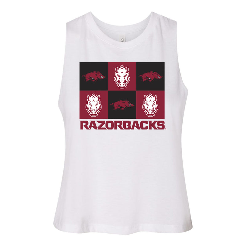 Gridiron Cut-Off Tee- University of Arkansas